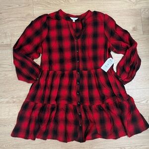 Time and Tru Red Plaid Dress